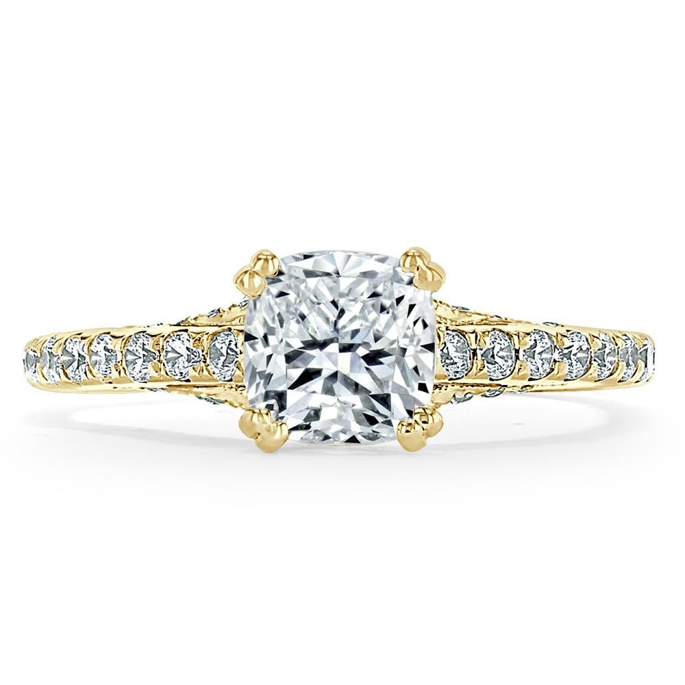 Affordable Wedding Bands Singapore  Cushion Cut Moissanite Engagement Ring, Tiffany Style