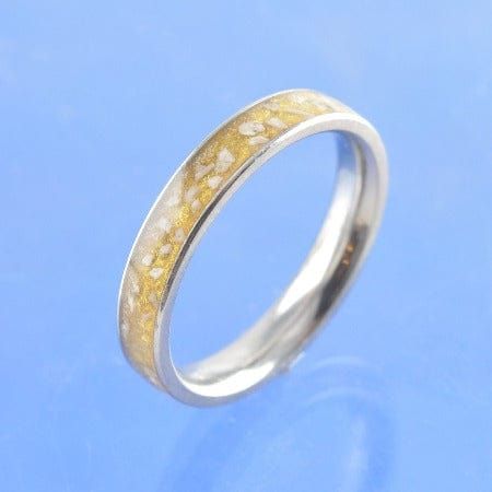 Cremation Ash Ring - Titanium - 4mm Channel set