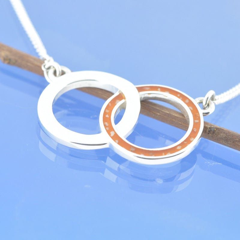 Cremation Ash Necklace - Entwined Double Circle