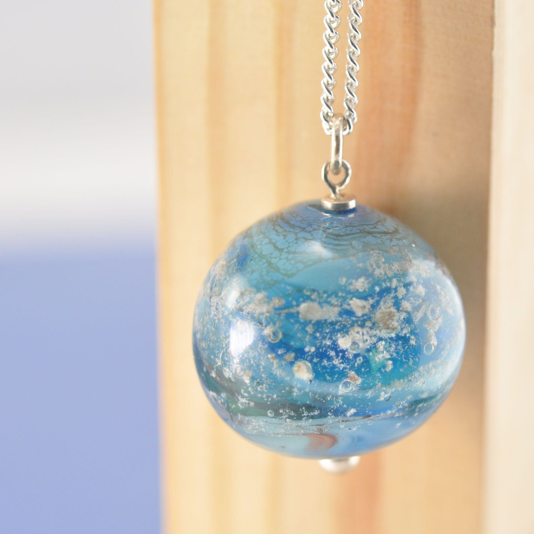 Cremation Ashes Glass Necklace - Glass Globe Jewellery