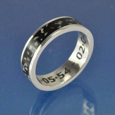 Cremation Ash Ring. 6mm Channel Set