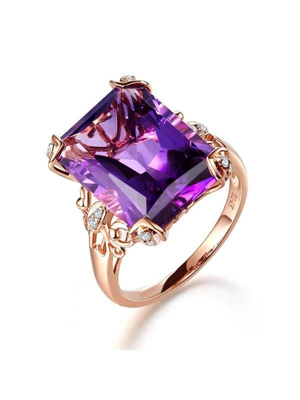 Wedding Live Bands Singapore  10.50ct Rose Gold, Cushion Cut Luxury Amethyst Dress Ring, Available in All Metals