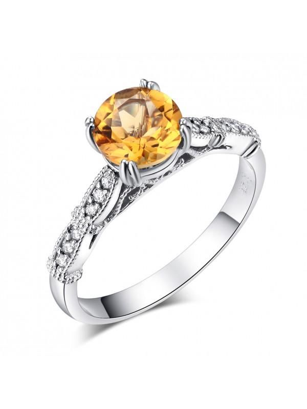 Wedding Ring New Zealand  1.20ct Round Cut Citrine Engagement Ring, Available in All Metals