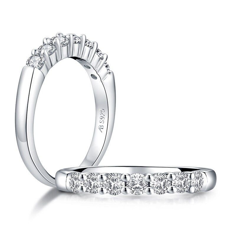 Cost Of Wedding In Singapore  Engagement Rings Christchurch Nz  0.70ct Diamond Wedding Band, Half Eternity Ring, 925 Sterling Silver