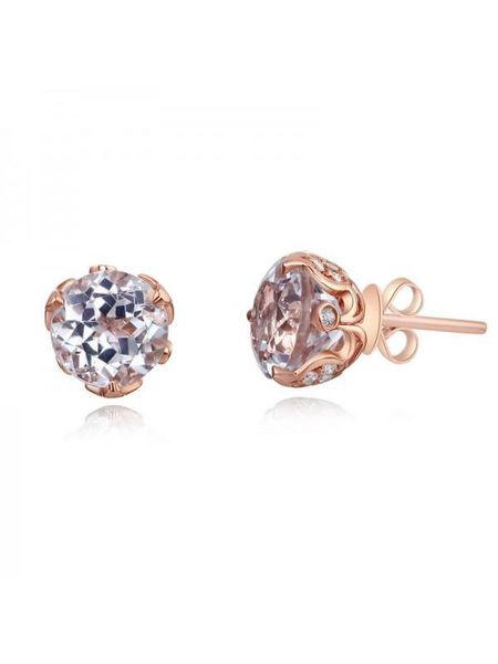 Platinum Wedding Rings Australia  2.50ct each, Vintage Round Cut White Topaz and Diamond Earrings, 14kt Rose Gold