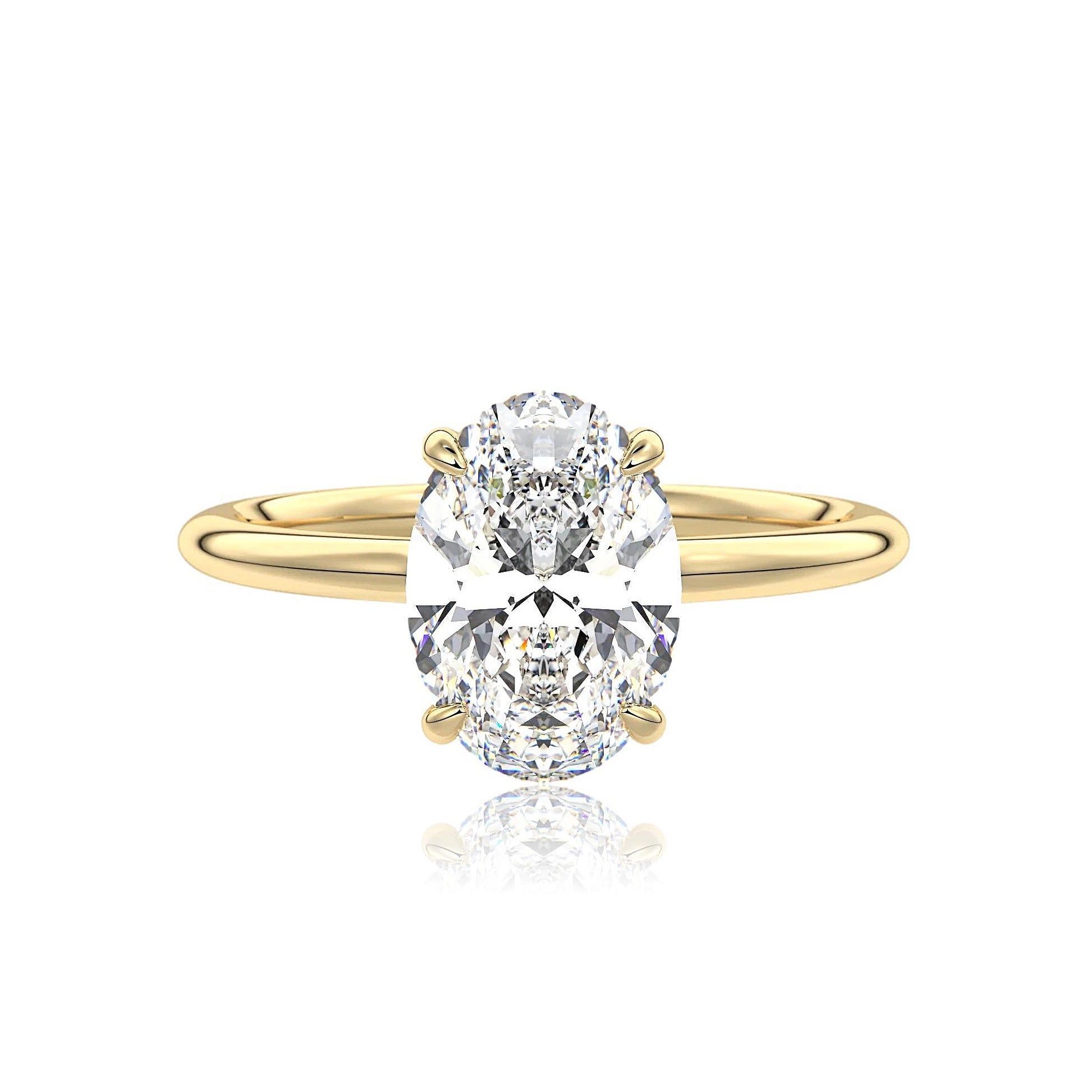 Engagement Rings Online Australia  Oval Cut Modern Moissanite Ring