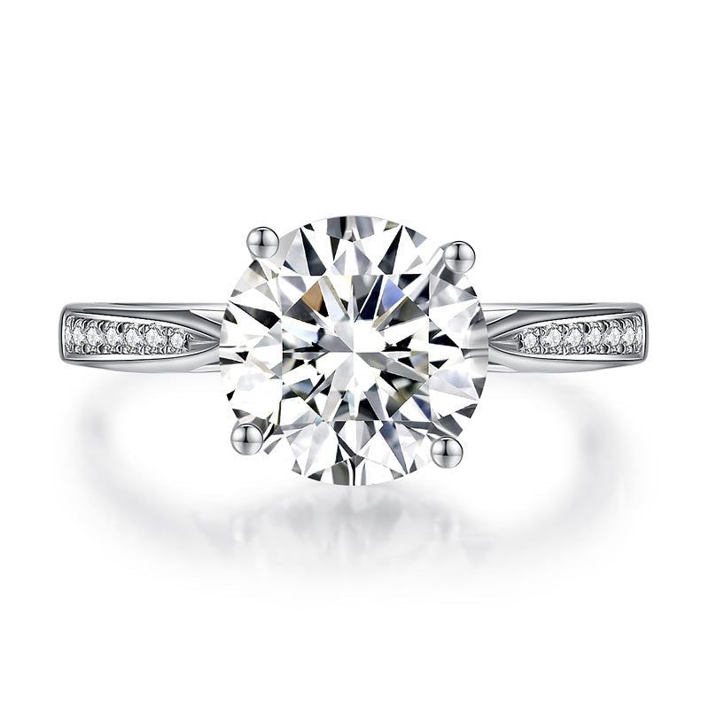 Platinum Wedding Bands Australia  3.00ct Moissanite Diamond Engagement Ring, 925 Sterling Silver