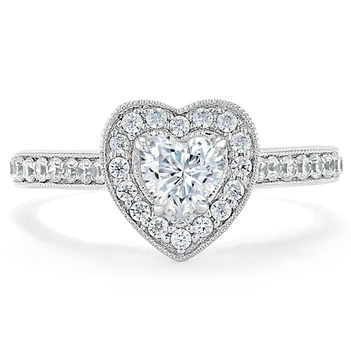 Engagement Rings Qatar  Heart Cut Moissanite Engagement Ring, Classic Halo