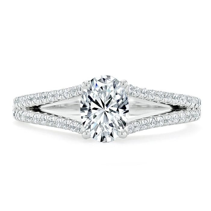 Proposal Ring Price Singapore  Oval Cut Moissanite Engagement Ring, Split Shank