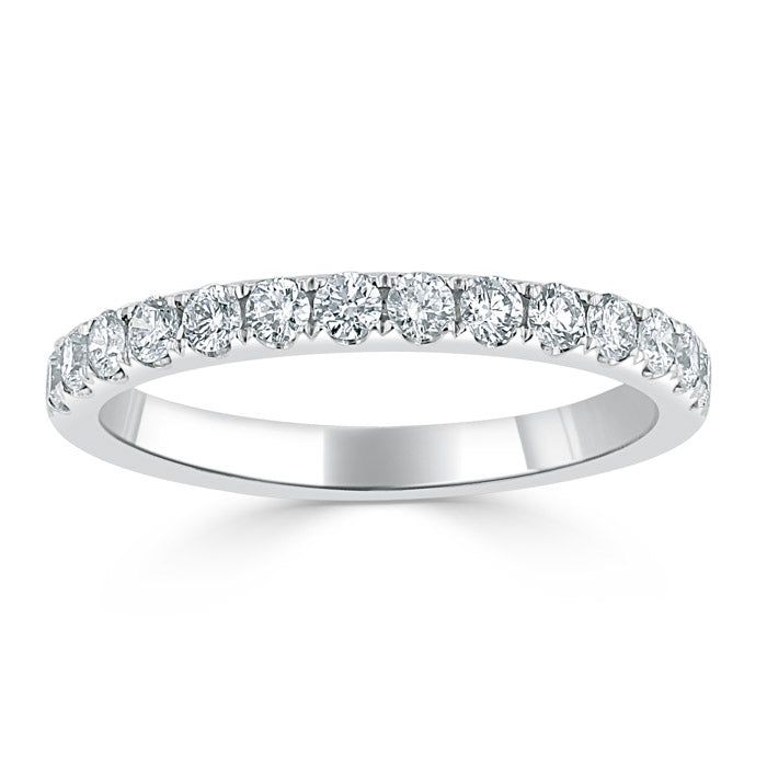 Cost Of Wedding In Singapore  Engagement Rings Christchurch Nz  0.70ct Wedding Band, Delicate Half Eternity Ring, 2.25mm Wide