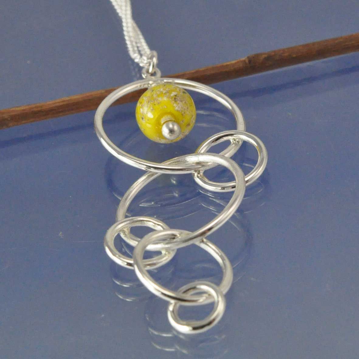 Cremation Ashes Into Glass Bead - Circle Necklace