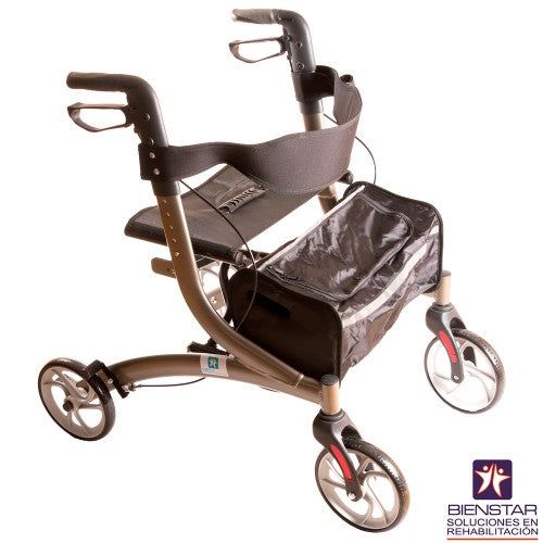 Andadera Rollator Aluminio Gris 4 Ruedas Euro.Style