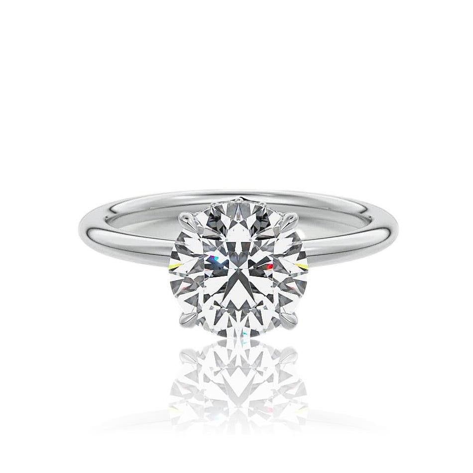 Engagement Ring Singapore Price  Round Cut Hidden Halo Diamond Engagement Ring