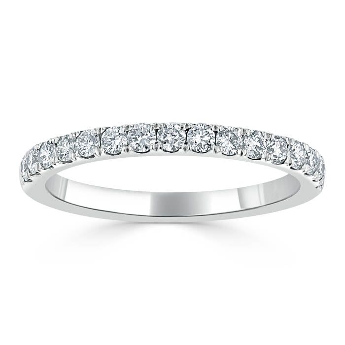 Cost Of Wedding Singapore  0.55ct Wedding Band, Delicate Half Eternity Ring, 2.00mm Wide