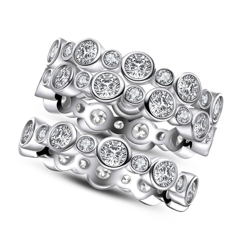 Non Traditional Engagement Rings Australia  1.50ct Each Diamond Wedding Band, Full Eternity Ring, 925 Sterling Silver