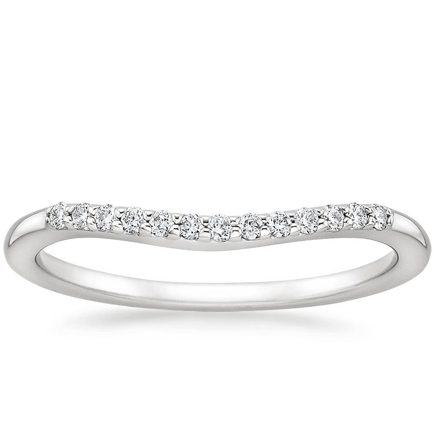 Average Price For Engagement Ring Australia  0.15ct Wedding Band, Delicate Curved Half Eternity Ring