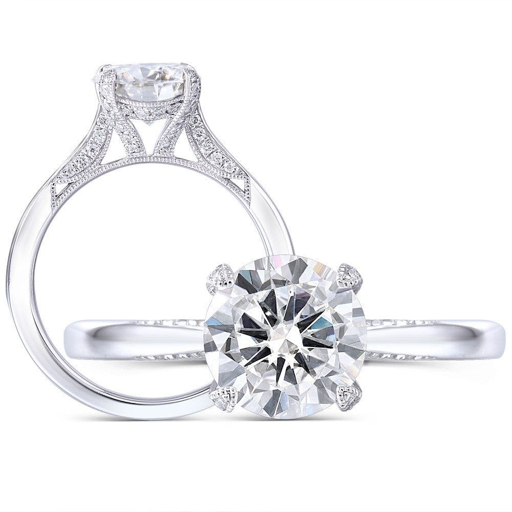 Women's Wedding Rings Australia  Classic Round Cut Moissanite Engagement Ring