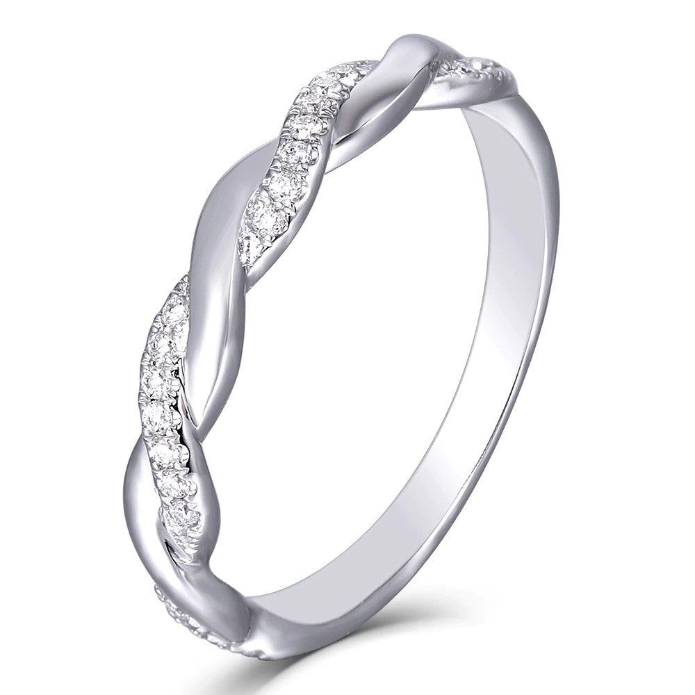 Silicone Wedding Bands Australia  0.45ct Wedding Ring, Twist Design, Available in Moissanite or Diamond in Any Metal