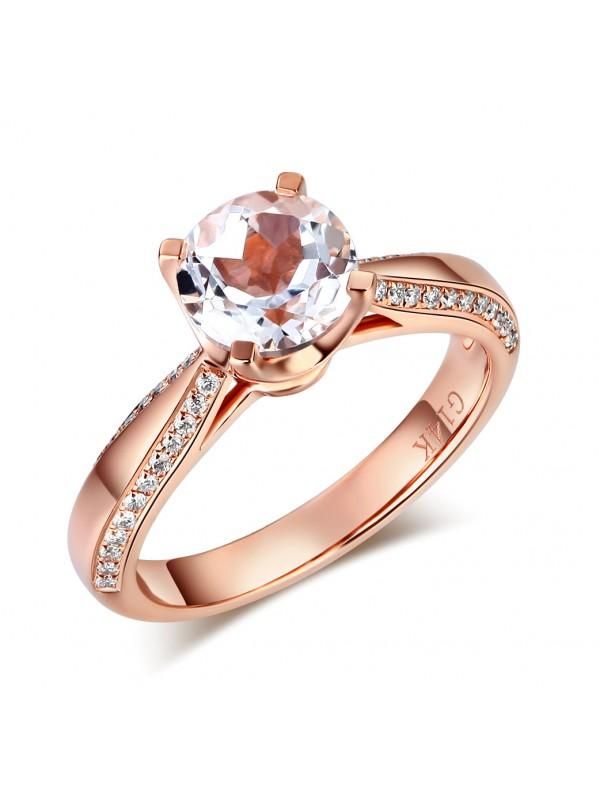 Wedding Ring New Zealand  1.20ct Rose Gold, White Topaz Enagagement Ring, Available in All Metals