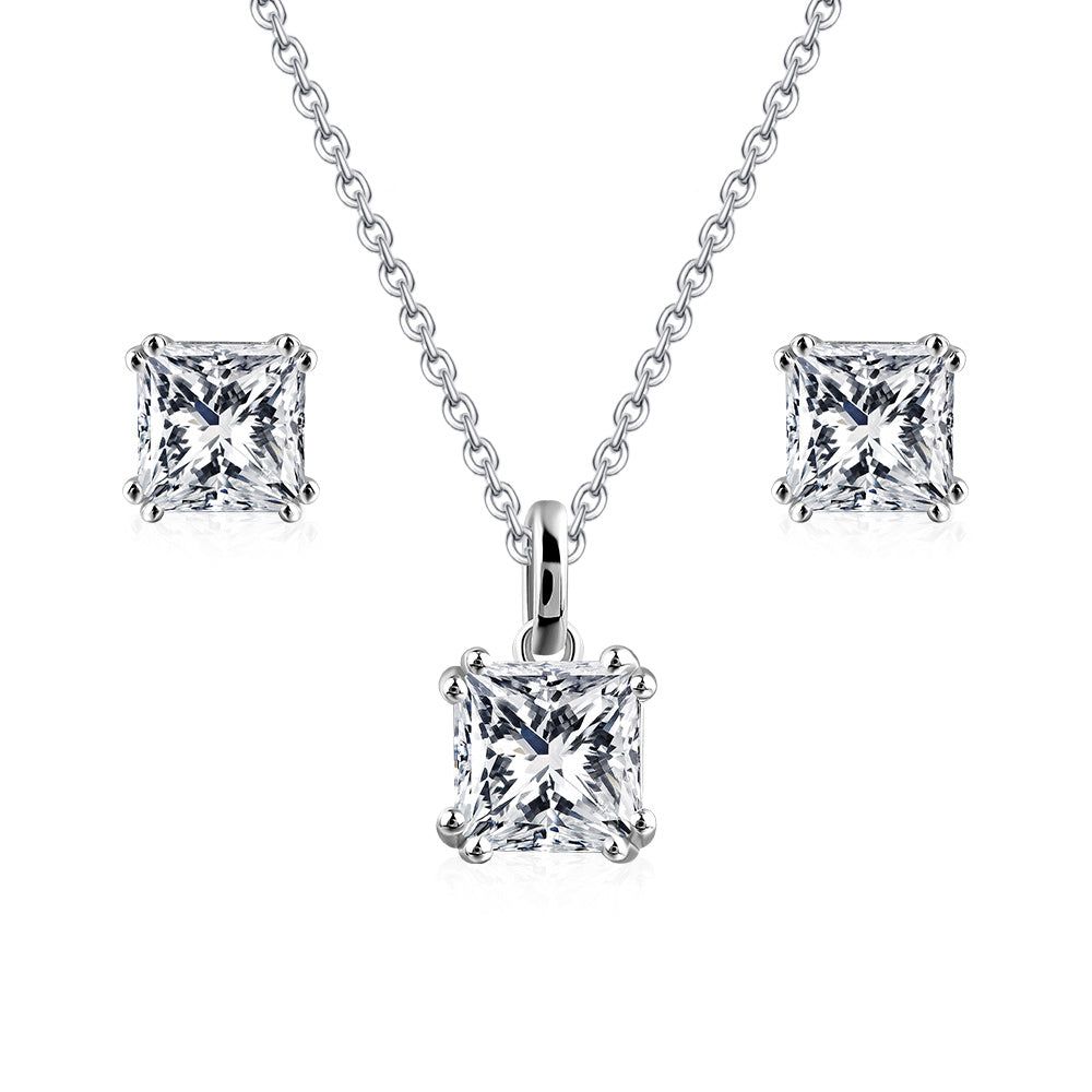 Mens Diamond Rings Australia  3.00ct Total, Moissanite Pendant &amp; Earring Set, 925 Sterling Silver