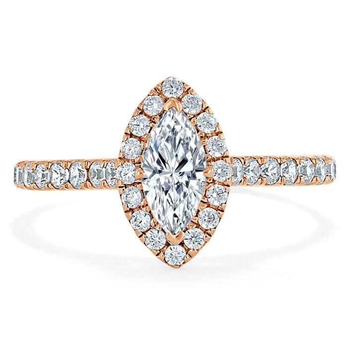 Diamond Wedding Bands Sydney  Marquise Cut Moissanite Halo Engagement Ring, Tiffany Style