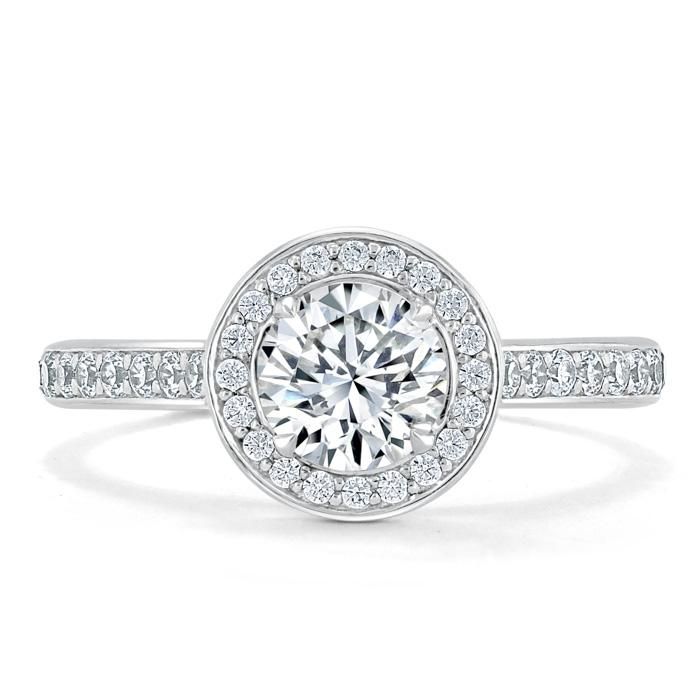 Custom Wedding Rings Adelaide  Lab-Diamond, Round Cut Halo Engagement Ring, Tiffany Style