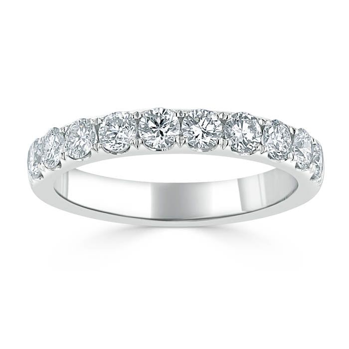 Wedding ring Saudi Arabia  1.10ct Wedding Band, Delicate Half Eternity Ring, 3.00mm Wide