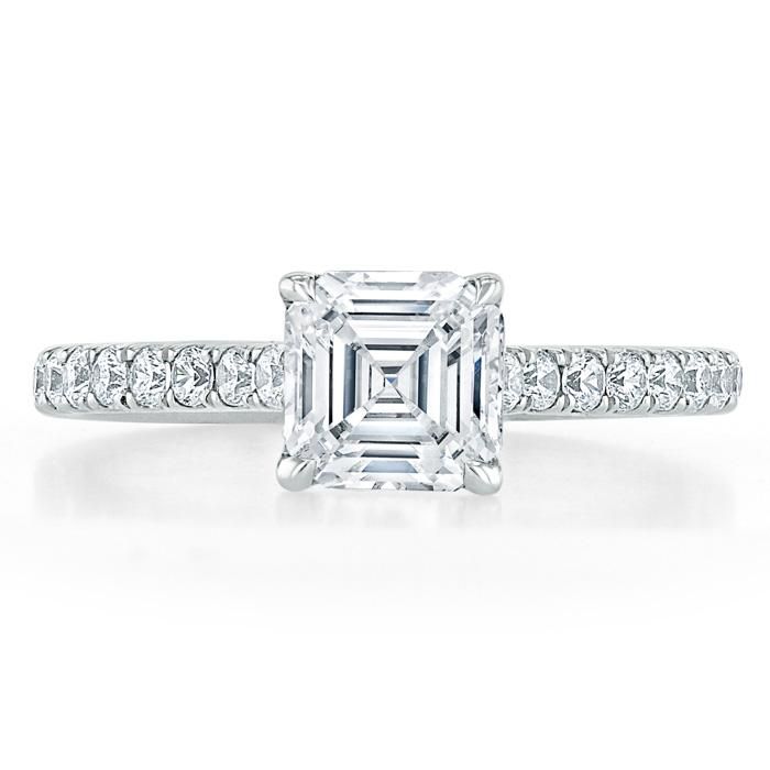 Russian Wedding Ring Australia  Asscher Cut Moissanite Engagement Ring, Classic Style