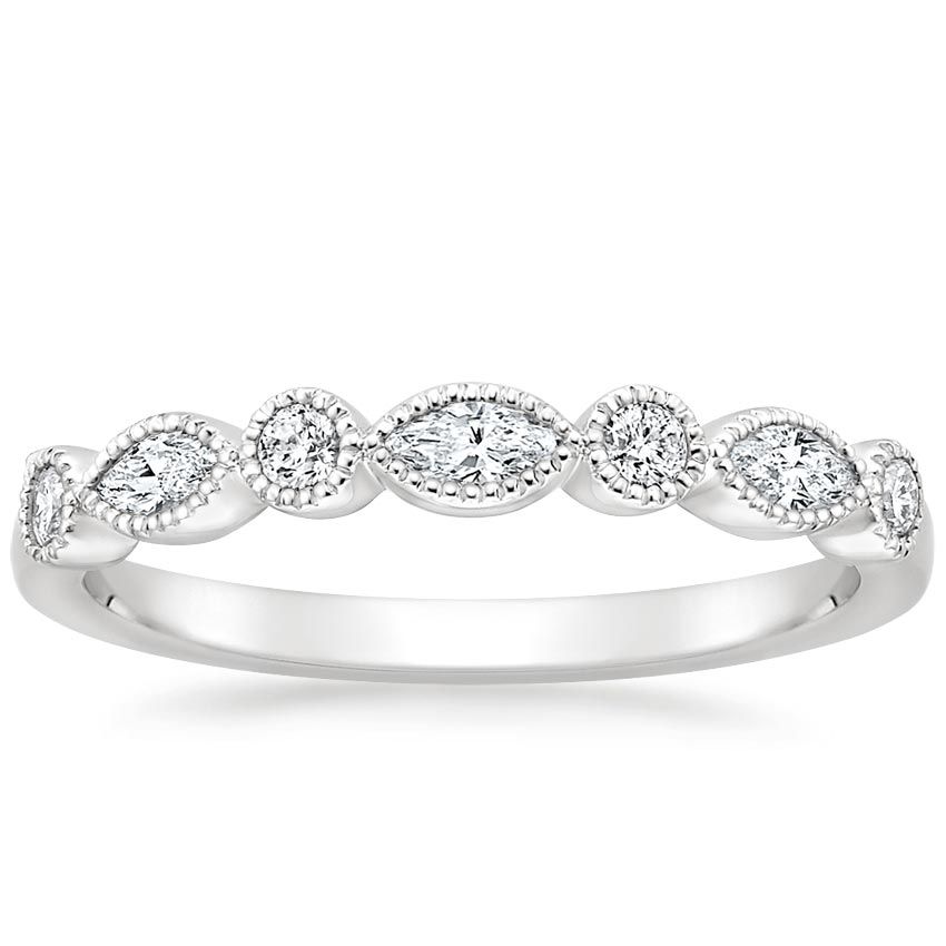 Average Engagement Ring Price Australia  0.26ct Vintage Wedding Band, Delicate Half Eternity Ring