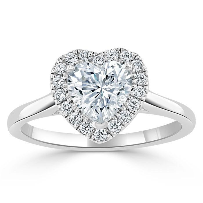 Engagement Rings Qatar  Heart Cut Moissanite Halo Engagement Ring