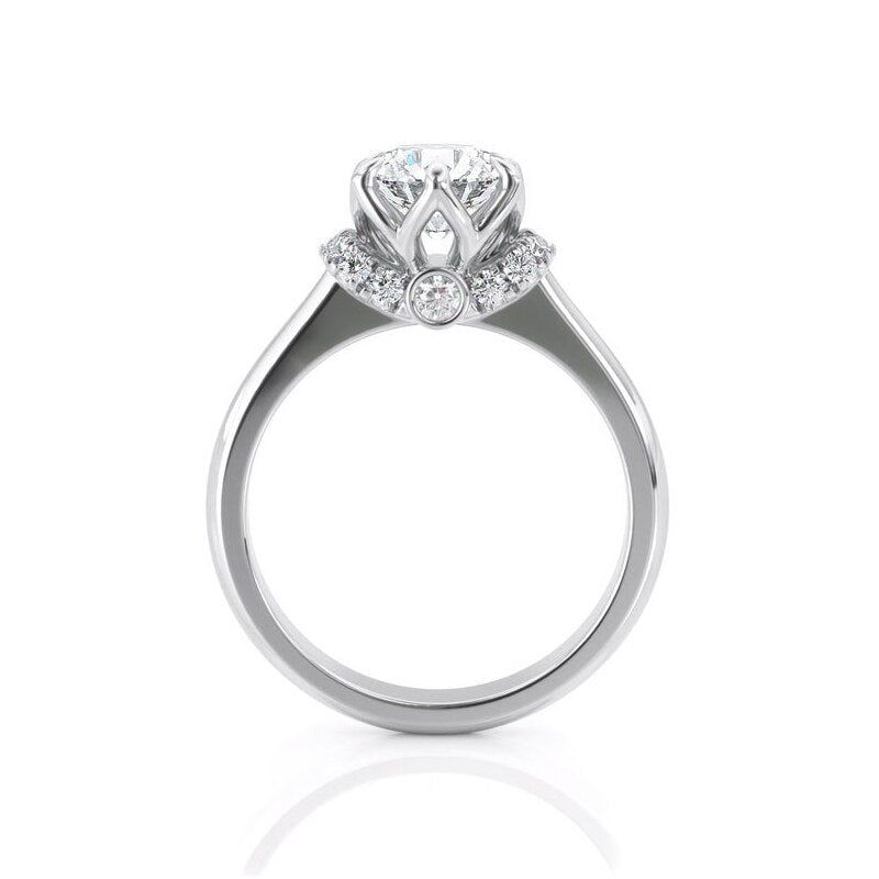 Cheap Wedding Bands Singapore  Round Cut Moissanite Engagement Ring, Vintage Design