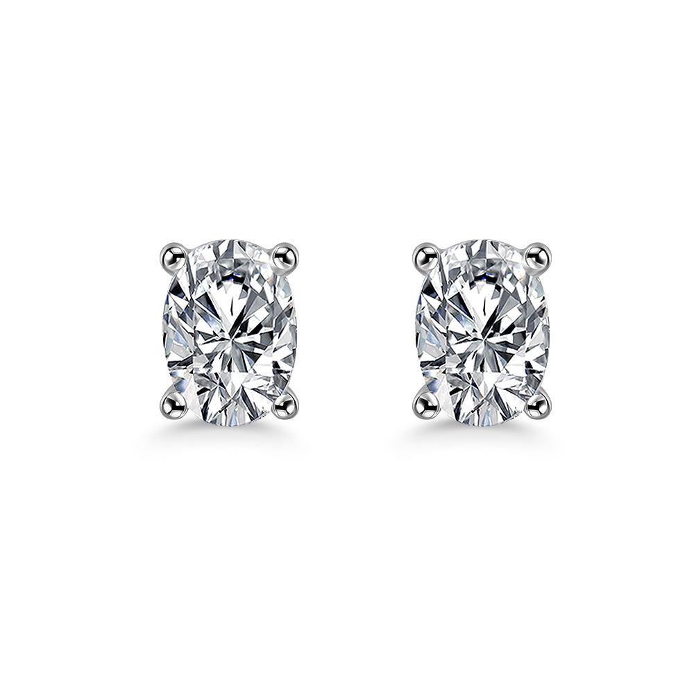 Bridal Ring Sets Australia  1.00ct each, Oval Cut Moissanite Stud Earrings, 925 Sterling Silver