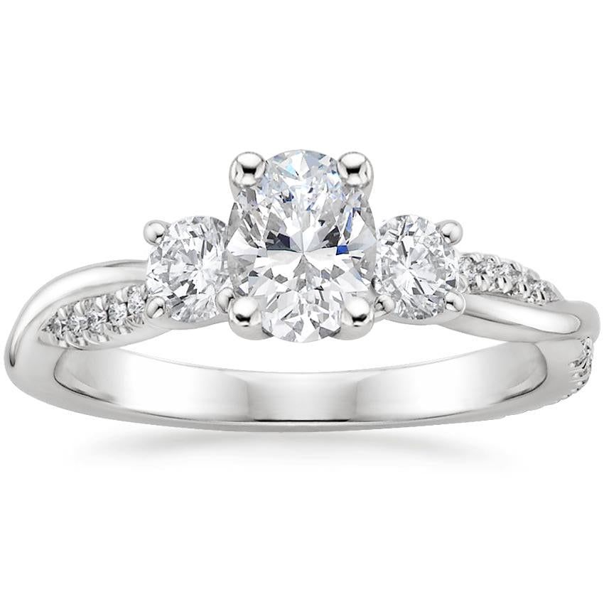 Engagement Rings Online Australia  Oval Cut Moissanite 3 Stone Engagement Ring