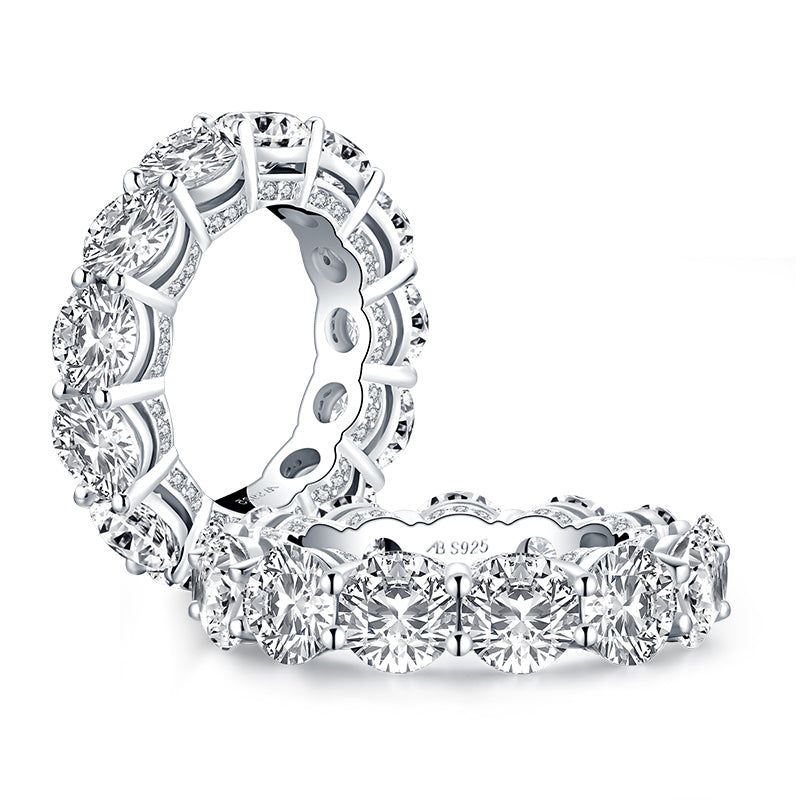 Wedding Live Bands Singapore  10.75ct Round Cut Diamond Wedding Band, Full Eternity Ring, 925 Sterling Silver