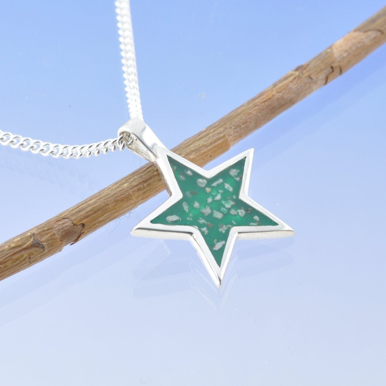 Cremation Ash Necklace - Solid Star 20mm