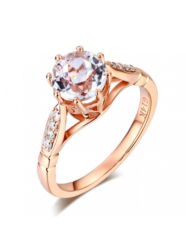 Wedding Ring New Zealand  1.20ct Rose Gold, White Topaz Enagagement Ring, Available in All Metals