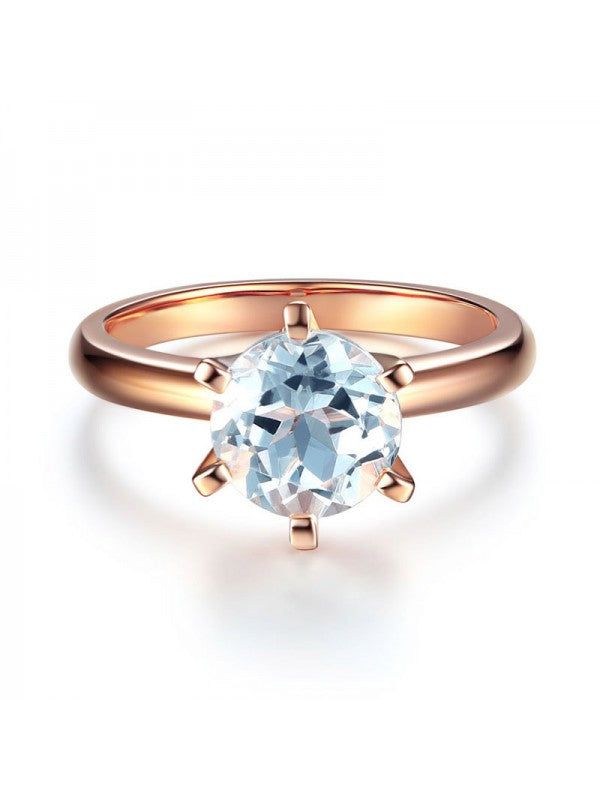 2.00ct Rose Gold, White Topaz Enagagement Ring, Available in All Metals