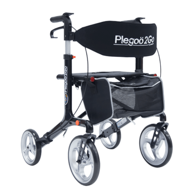 Andadera Rollator Plegable Ruedas Delanteras de 10 pulgadas y Traseras de 8 pulgadas