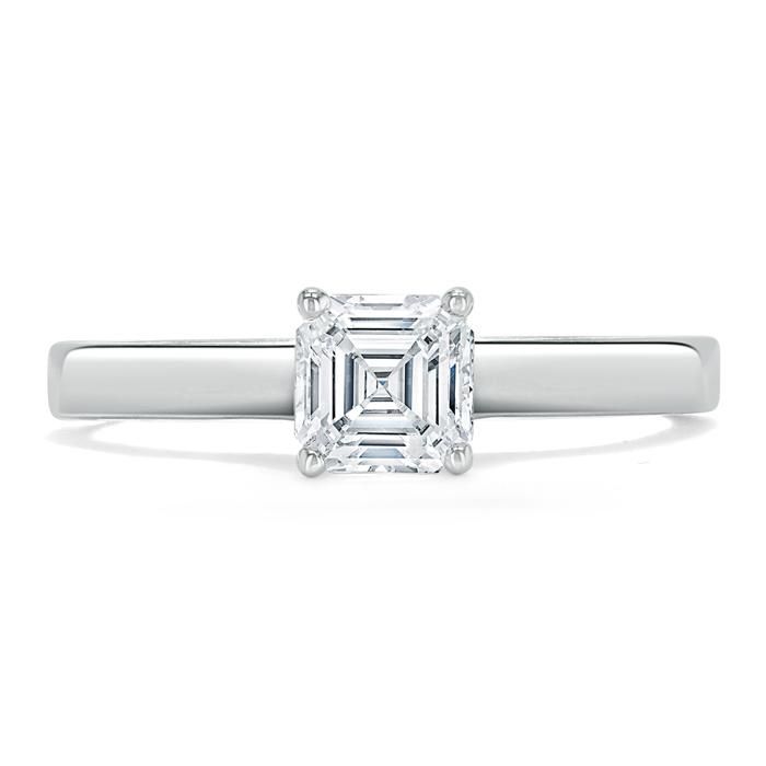 Russian Wedding Ring Australia  Asscher Cut Moissanite Engagement Ring, Classic Style