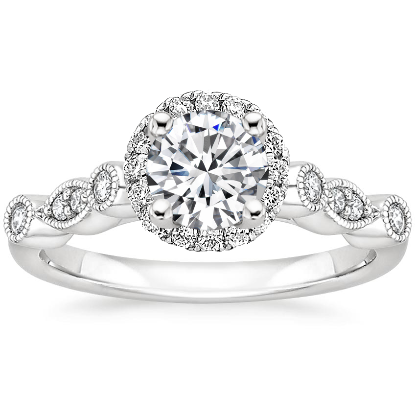 Custom Wedding Rings Adelaide  Lab-Diamond, Vintage Round Cut Halo Engagement Ring