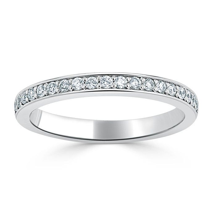 Wedding Rings Brisbane  0.50ct Wedding Band, Delicate Half Eternity Ring, 2.25mm Wide Pave Set