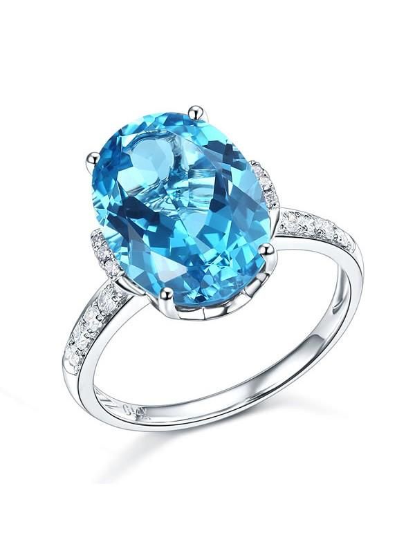 Wedding Bands Qatar  6.50ct Oval Cut Luxury Blue Topaz Dress Ring, Available in All Metals