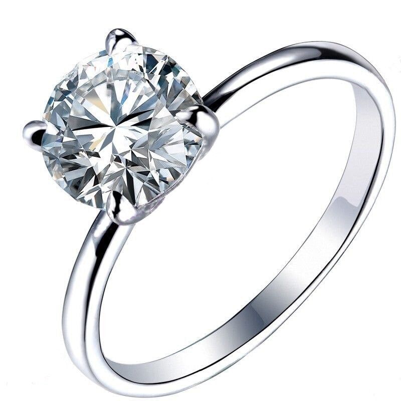 Wedding Ring Kuwait   1.50ct Round Cut Moissanite Engagement Ring, Available in White Gold or Platinum