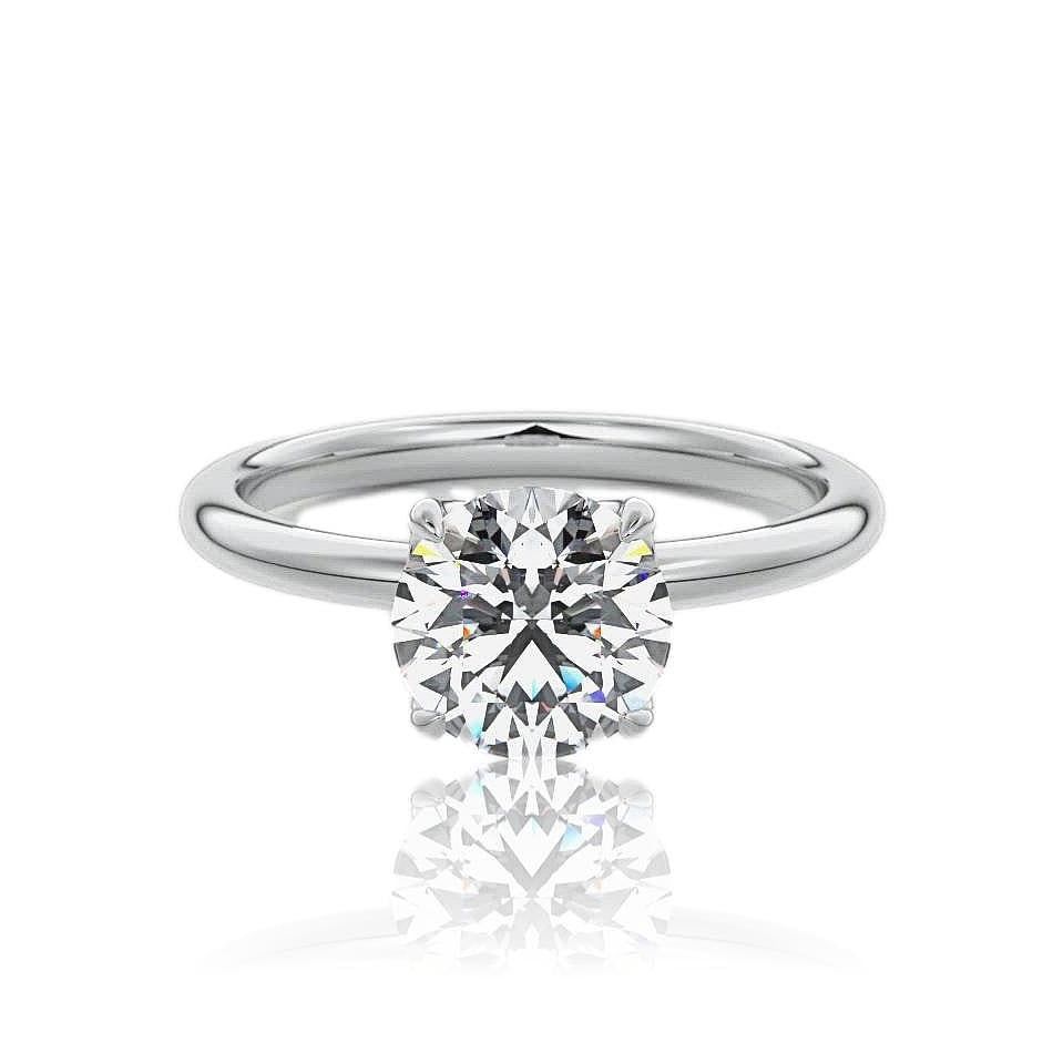 Platinum Engagement Ring Australia  Round Cut Classic Diamond Engagement Ring