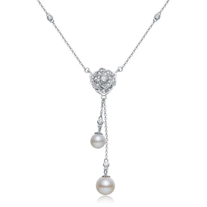 Men Wedding Band Singapore  Pearl &amp; Diamond Pendant, Simulated Diamond Necklace, 925 Sterling Silver