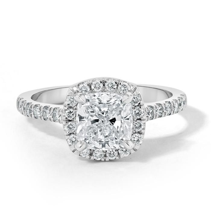 Wedding Ring Qatar Cushion Cut Moissanite Halo Engagement Ring, Tiffany Design