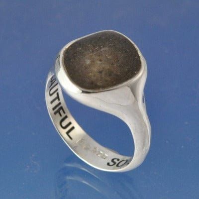 Cremation Ash Irregular Signet Resin Ring