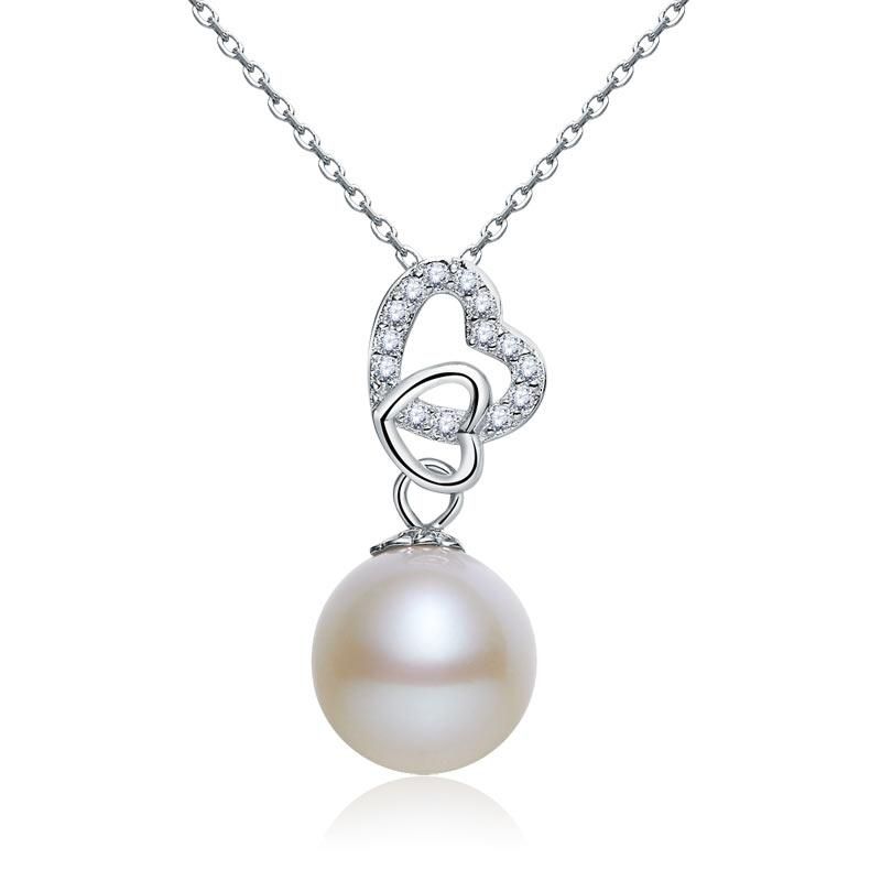 Men Wedding Band Singapore  Pearl &amp; Diamond Pendant, Simulated Diamond Heart Necklace, 925 Sterling Silver