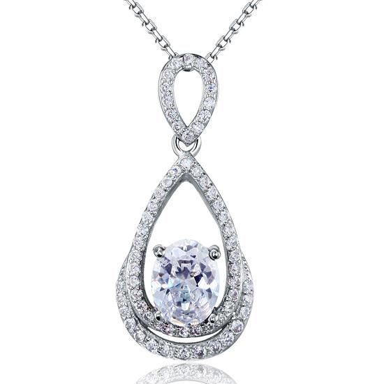 Saudi Gold Wedding Ring Price  2.00ct Bridal Oval Diamond Halo Pendant, Bridal Halo Diamond Necklace, 925 Silver