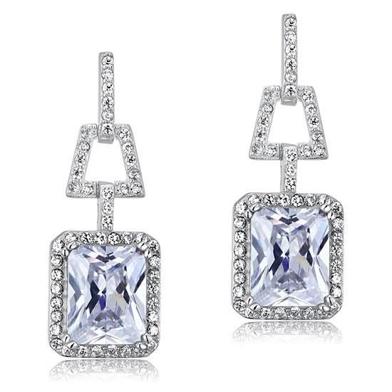 Engagement Rings In Kuwait  4.00ct each, Vintage Art Deco, Radiant Cut Diamond Drop Earrings, 925 Sterling Silver